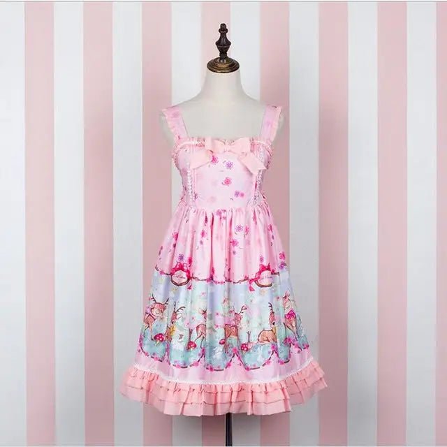 Pastel Baby Deer Lolita Dress for a Kawaii Princess Look - Cosparty