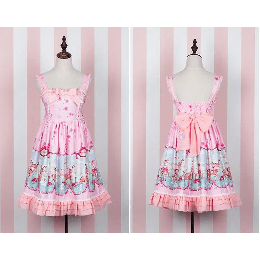 Pastel Baby Deer Lolita Dress for a Kawaii Princess Look - Cosparty