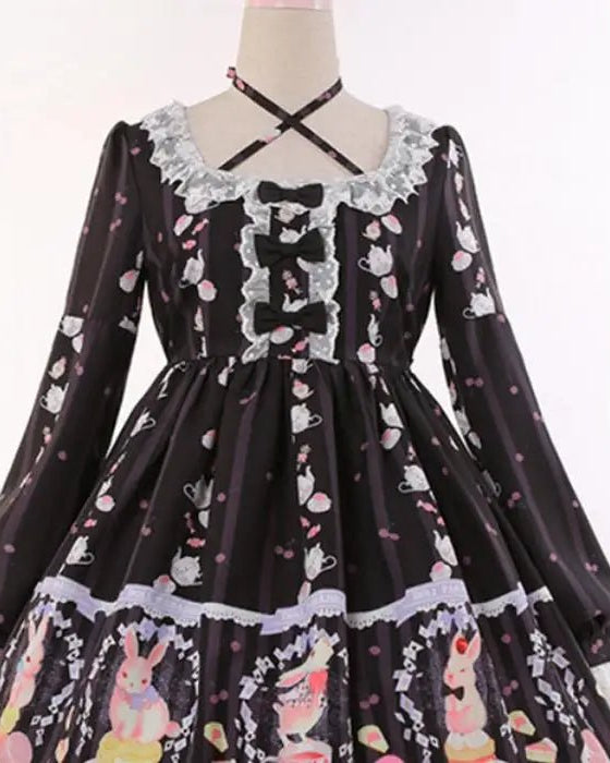 Pastel Bunny Rabbit Tea Party Lolita Dress - Cosparty