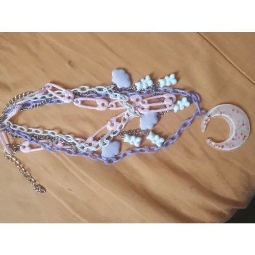 Pastel Cabochon Jewelry with Gummy Bears and Glittery Moons - Cosparty