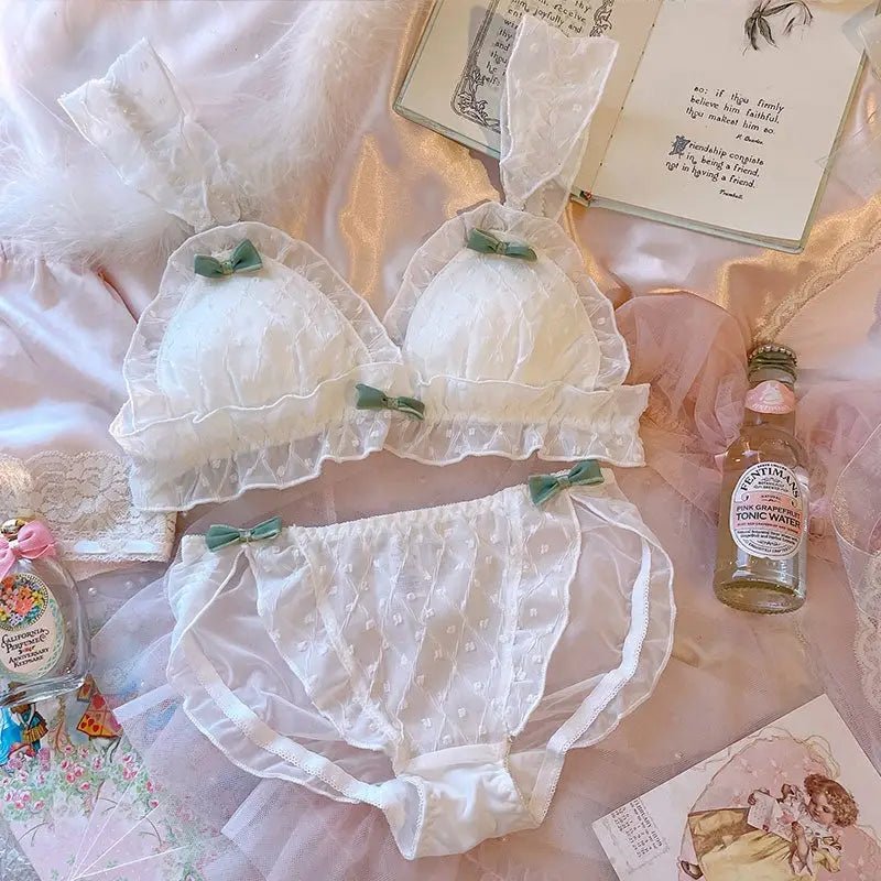 Pastel Chiffon Lingerie Set for Kawaii and Fairycore Aesthetics - Cosparty