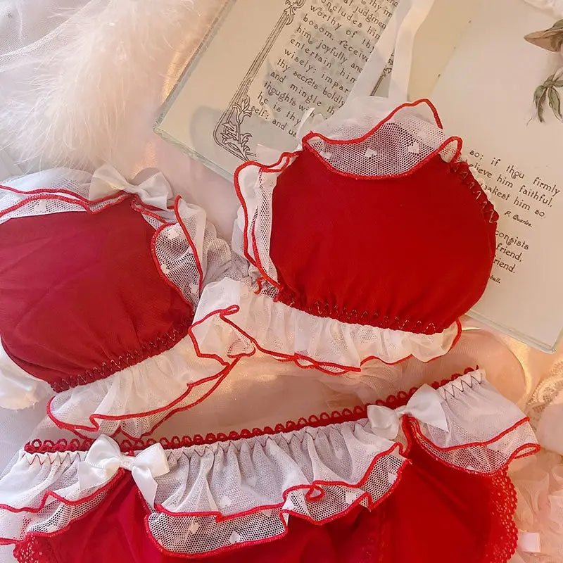 Pastel Chiffon Lingerie Set for Kawaii and Fairycore Aesthetics - Cosparty