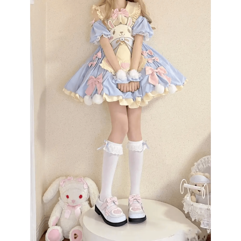 Pastel Easter Bunny Lolita Dress for Kawaii Fashion Lovers - Cosparty
