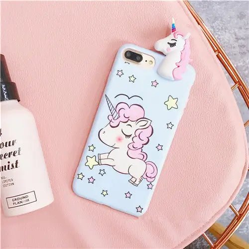 Pastel Fairy Kei Unicorn Phone Case with 3D Charm - Cosparty