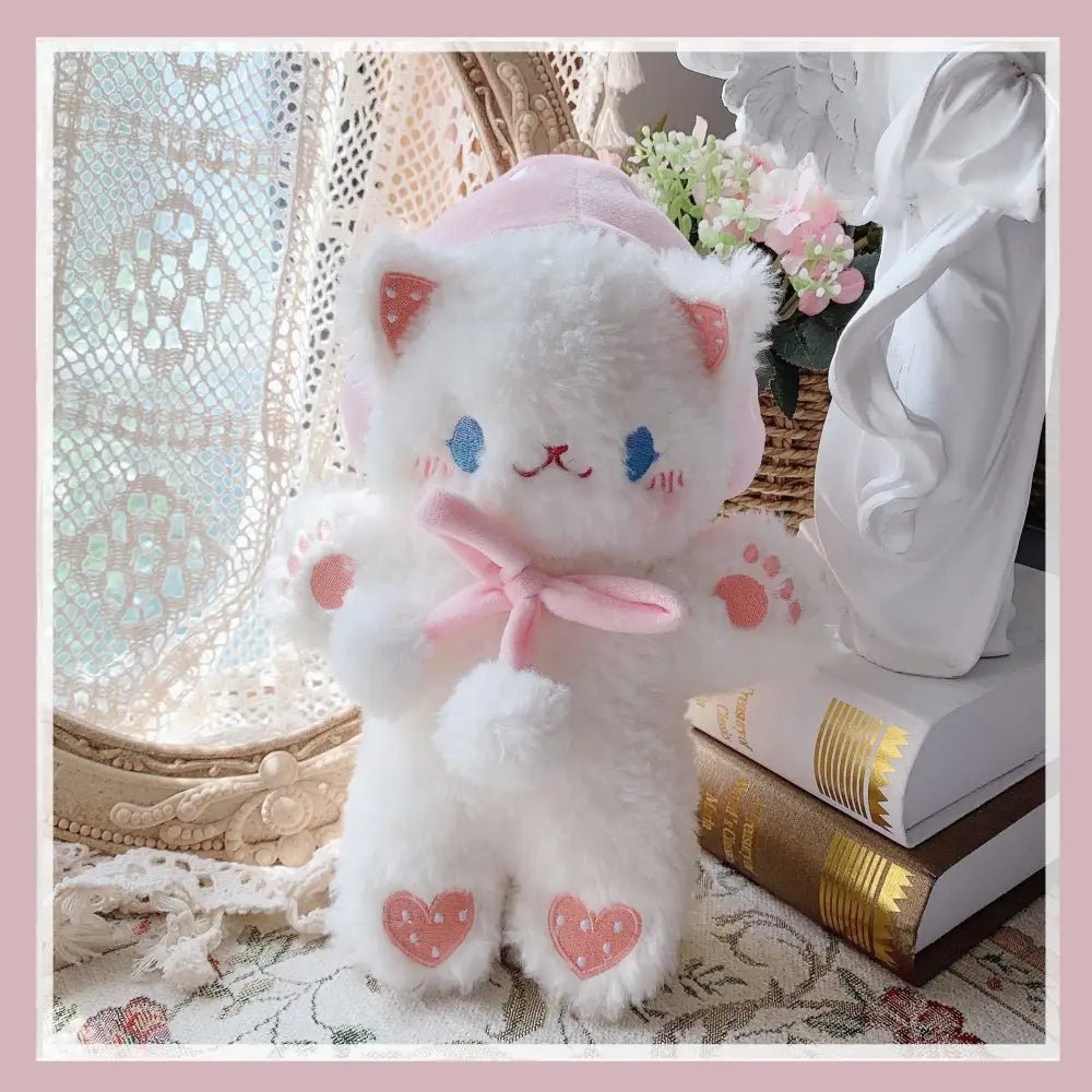 Pastel Furry Kitten Backpack with Hand Embroidered Paws - Cosparty
