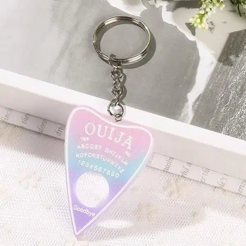 Pastel Goth Glitter Resin Keychain for Dark Aesthetic Lovers - Cosparty