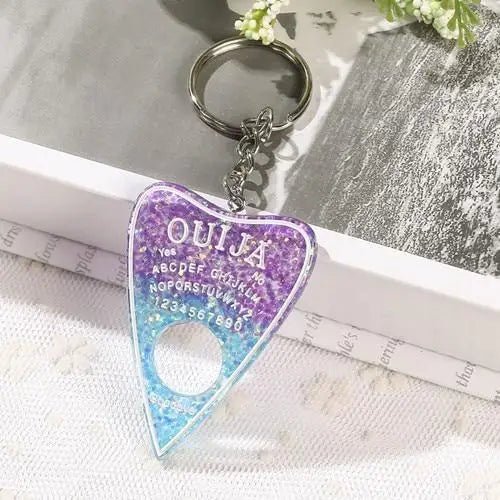 Pastel Goth Glitter Resin Keychain for Dark Aesthetic Lovers - Cosparty