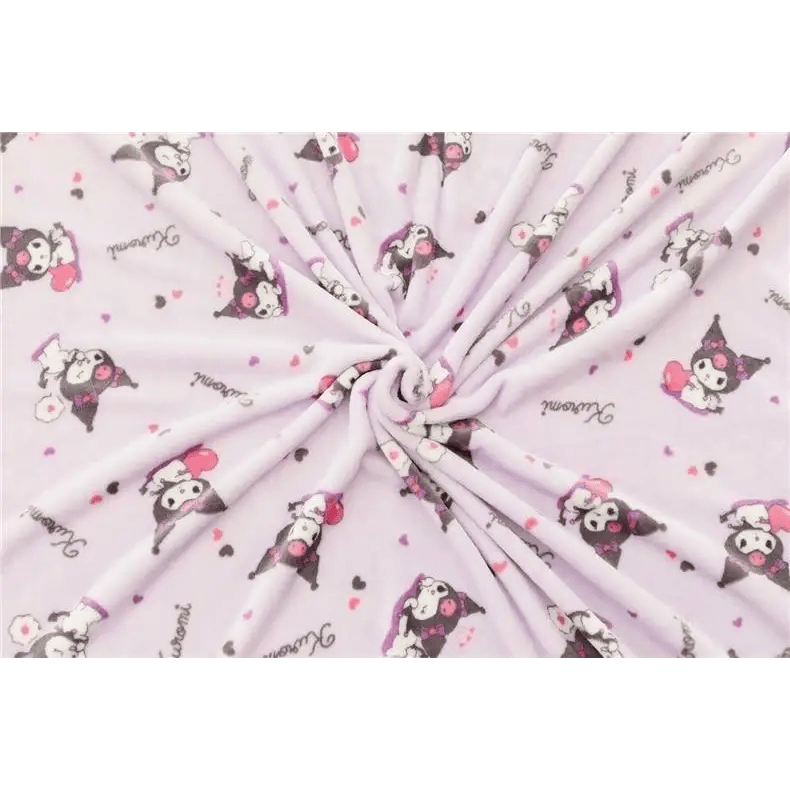 Pastel Goth Kuromi Inspired Furry Warm Blanket for Snuggling - Cosparty