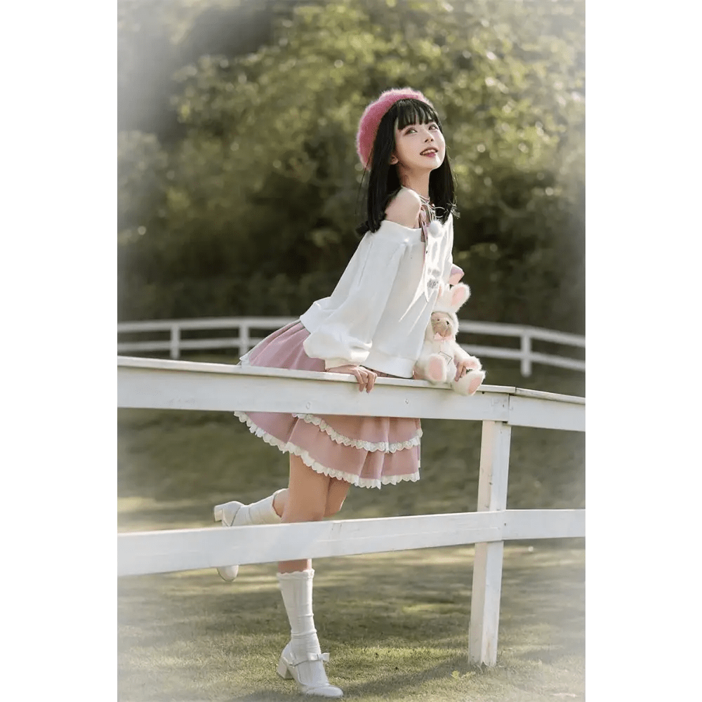 Pastel Goth Surprise Outfit with Heart Top and Layered Skirt - Cosparty