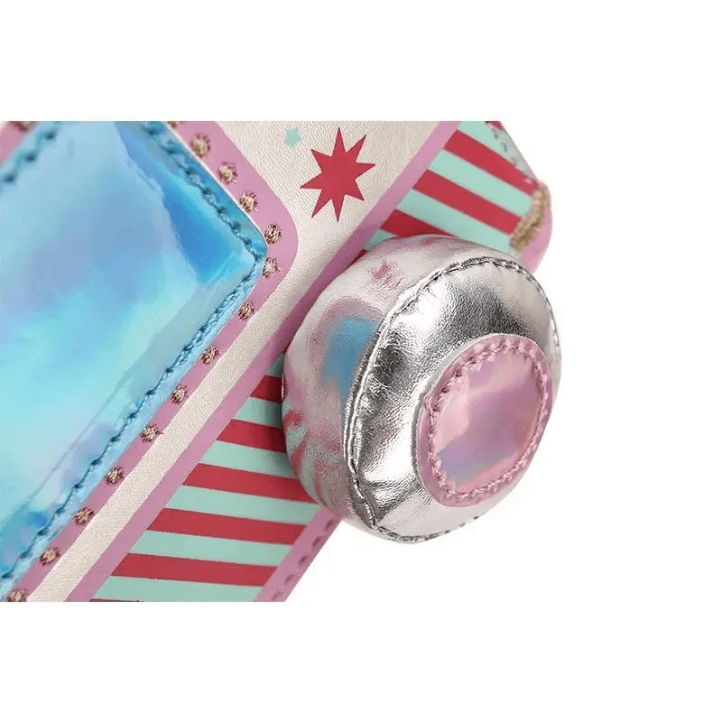 Pastel Ice Cream Truck Handbag with Adjustable Strap and Zipper Closure - Cosparty