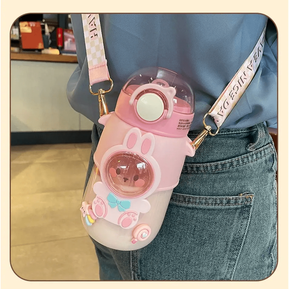 Pastel Kawaii Cat and Bunny Water Bottles for Cute Lovers - Cosparty