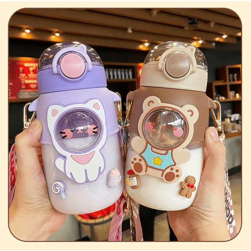 Pastel Kawaii Cat and Bunny Water Bottles for Cute Lovers - Cosparty