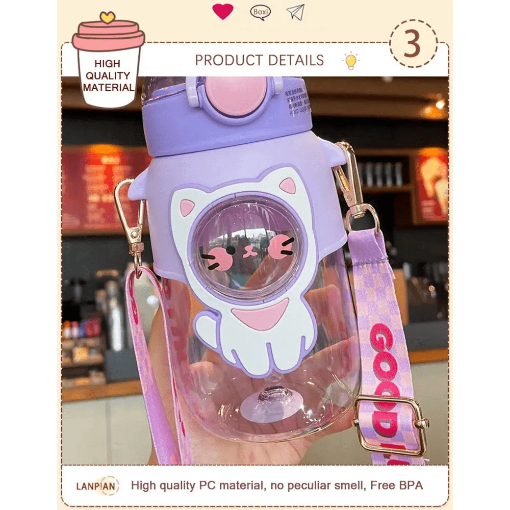 Pastel Kawaii Cat and Bunny Water Bottles for Cute Lovers - Cosparty