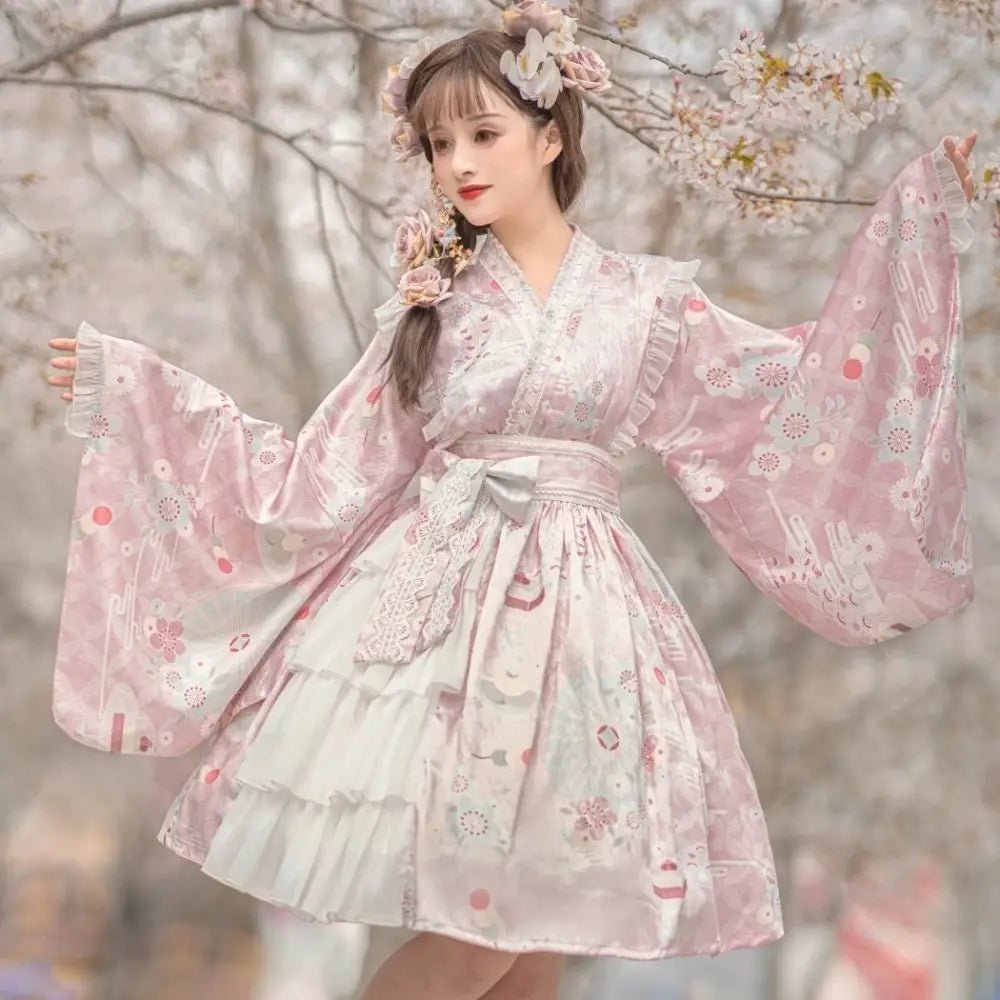 Pastel Kimono Lolita Dress for Kawaii Princesses - Cosparty