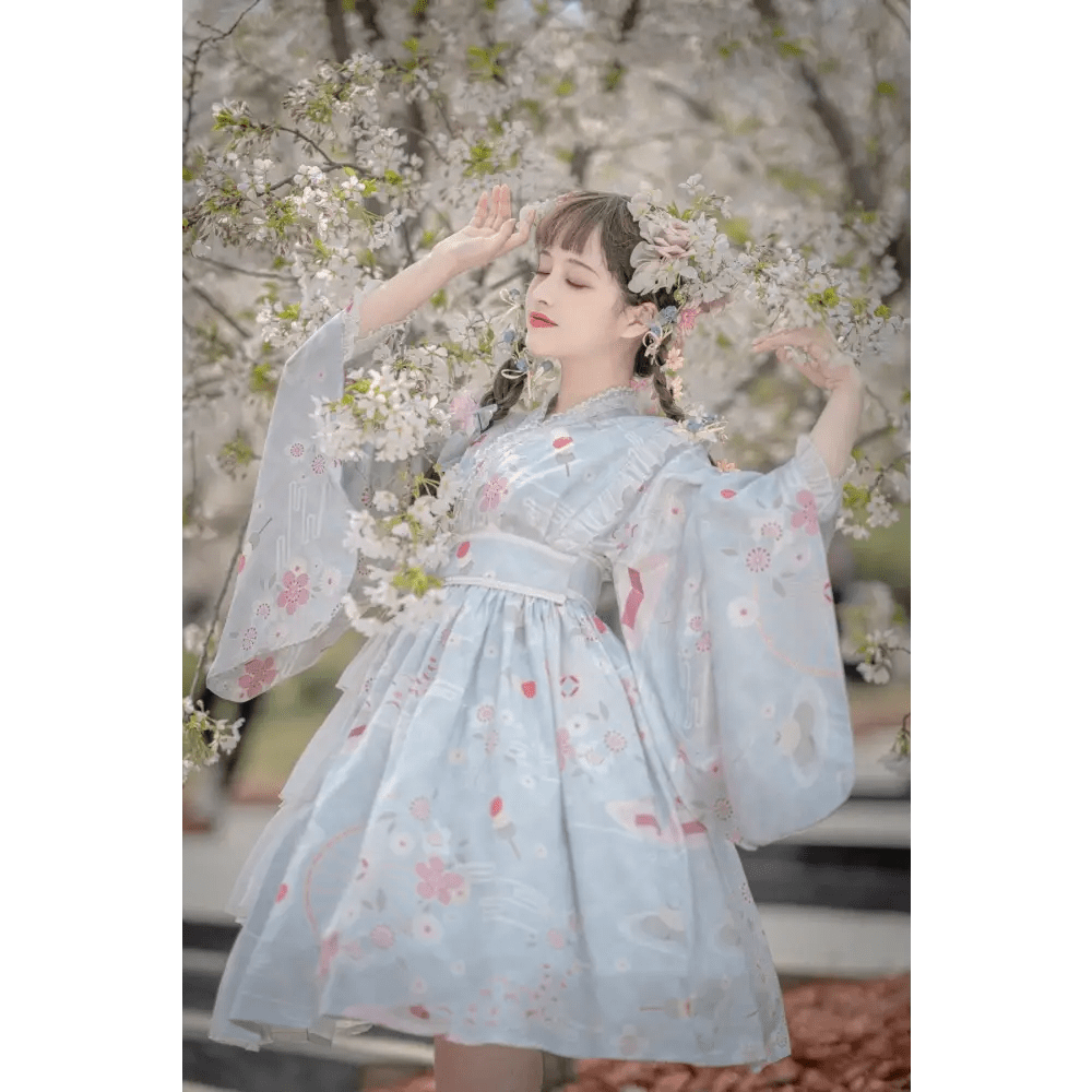 Pastel Kimono Lolita Dress for Kawaii Princesses - Cosparty