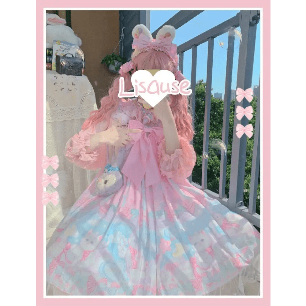 Pastel Kitten Themed Lolita Dress for Playful Princesses - Cosparty