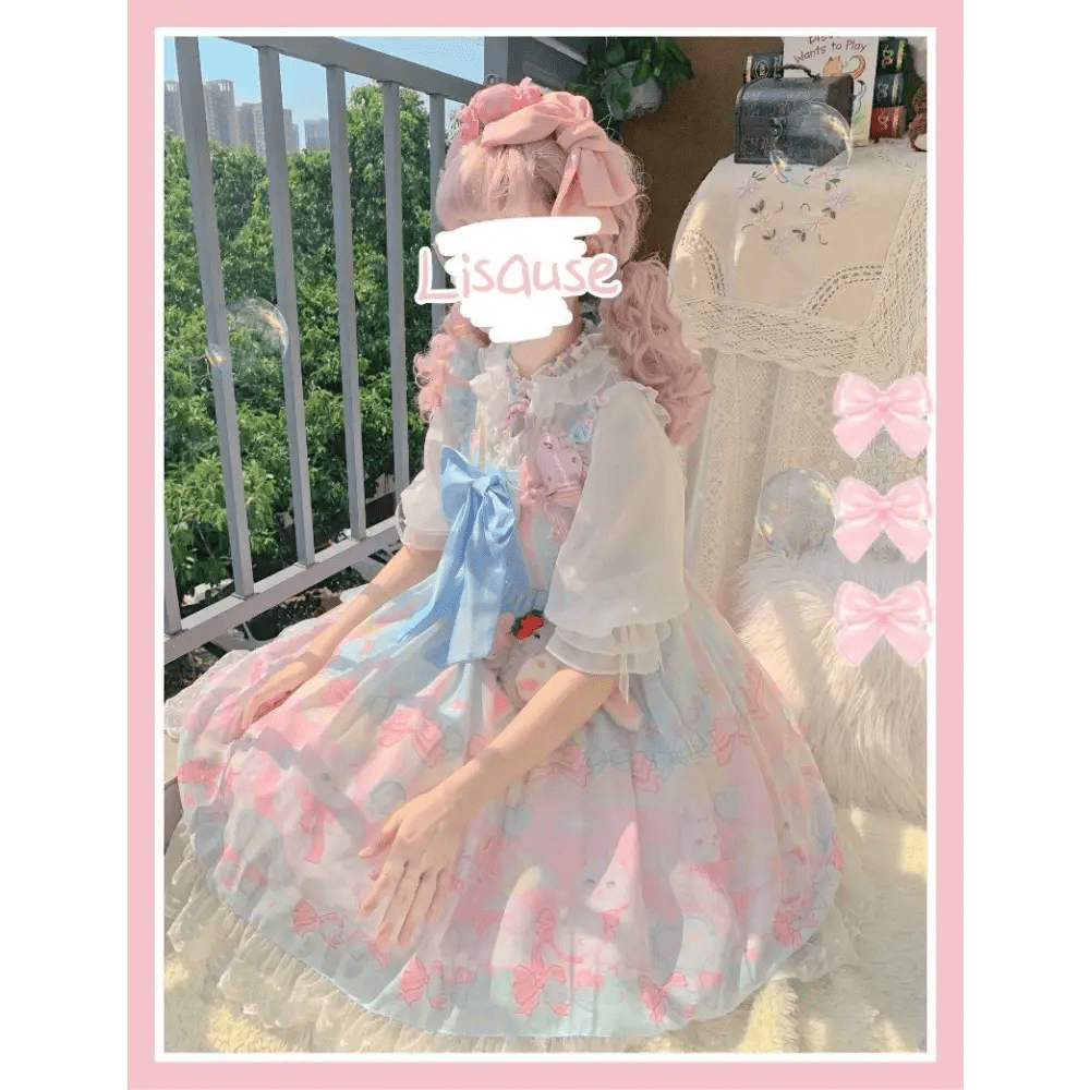 Pastel Kitten Themed Lolita Dress for Playful Princesses - Cosparty