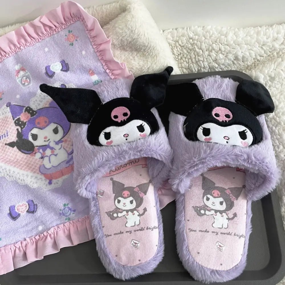 Pastel Kuromi Inspired Slippers for Little Princesses - Cosparty