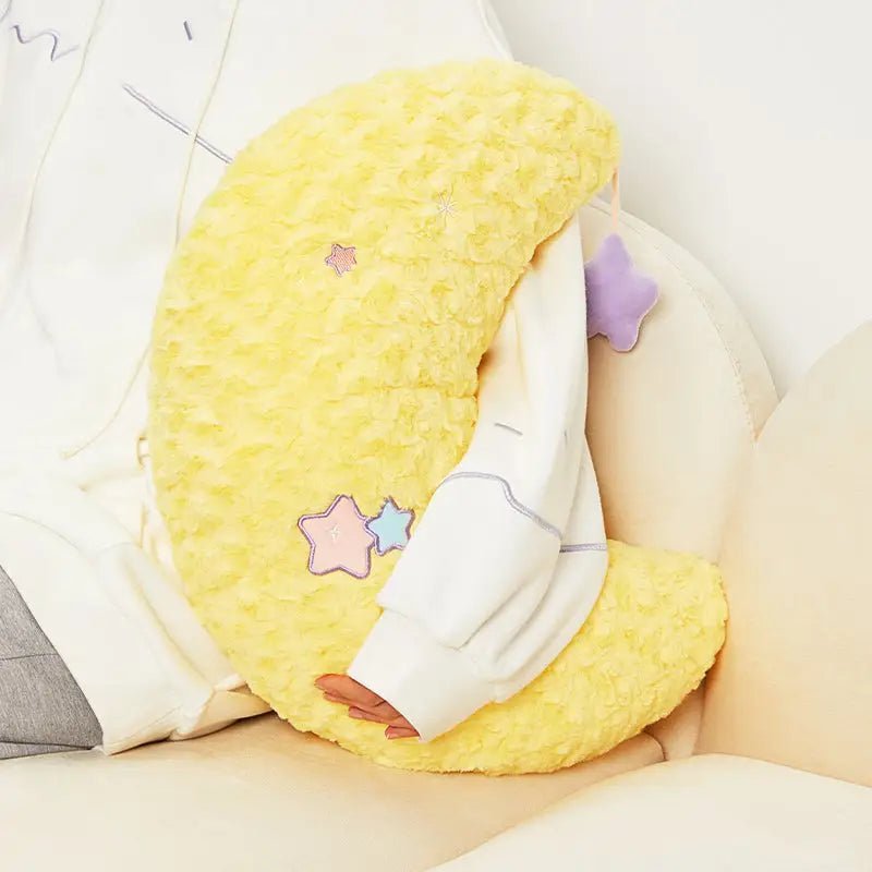 Pastel Magic Moon and Star Pillow for Dreamy Comfort - Cosparty