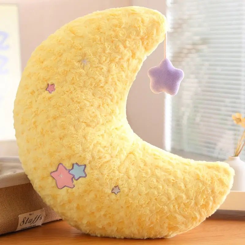 Pastel Magic Moon and Star Pillow for Dreamy Comfort - Cosparty