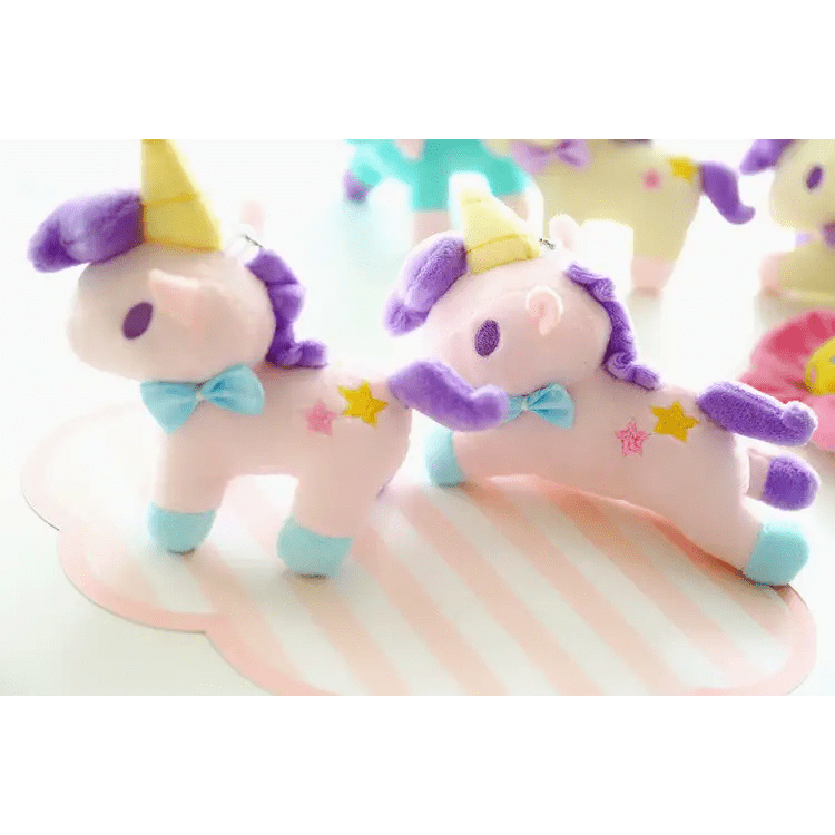Pastel Miniature Unicorn Plush Keychain and Phone Strap - Cosparty