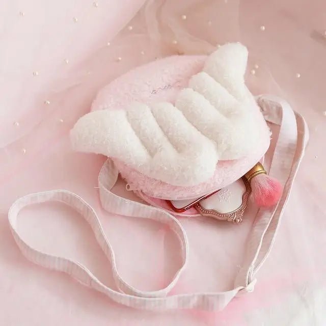 Pastel Pink Angel Plush Backpack Style for Kawaii Storage Needs - Cosparty