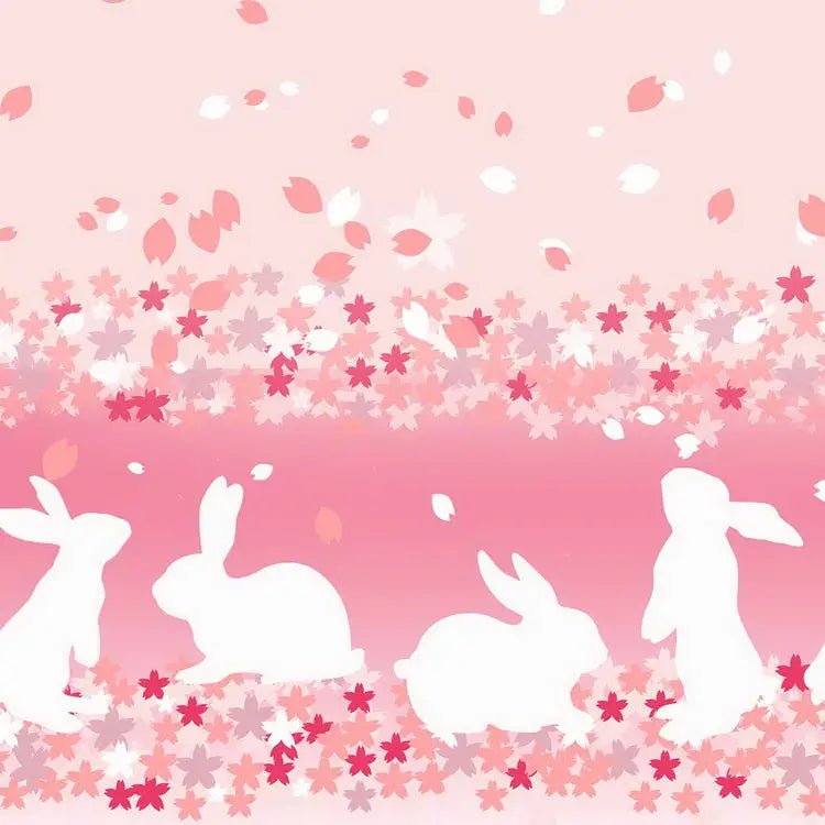 Pastel Pink Cherry Blossom Bunny Rabbit Lolita Skirt - Cosparty