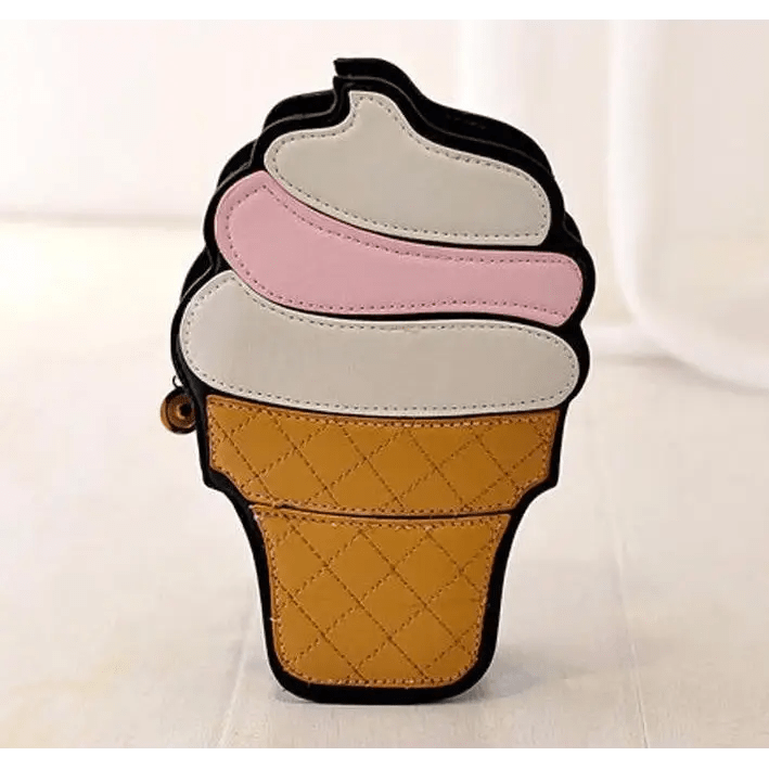 Pastel Pink Ice Cream Cone Purse for Kawaii Harajuku Style - Cosparty