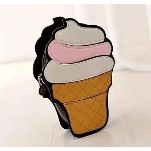 Pastel Pink Ice Cream Cone Purse for Kawaii Harajuku Style - Cosparty