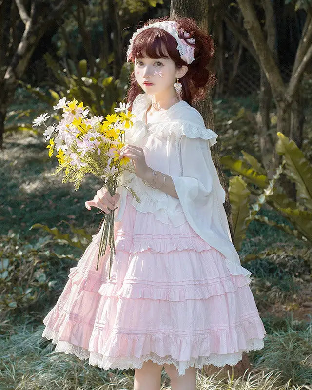 Pastel Pink Lolita Dress for Elegant Kawaii Fashion Lovers - dress