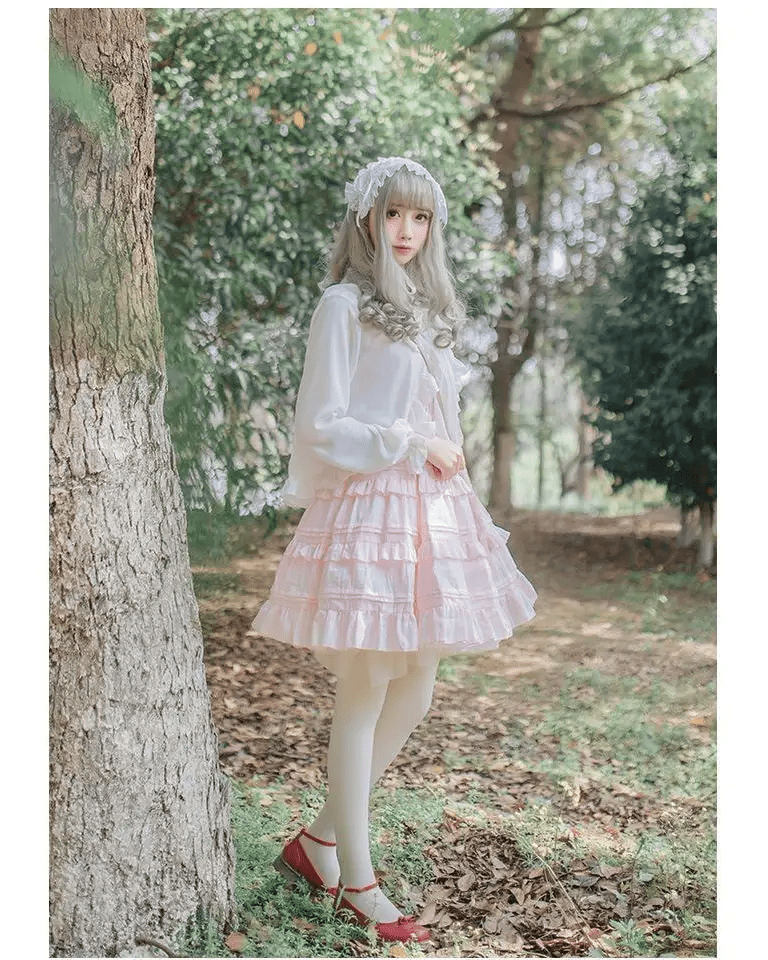 Pastel Pink Lolita Dress for Elegant Kawaii Fashion Lovers - Cosparty
