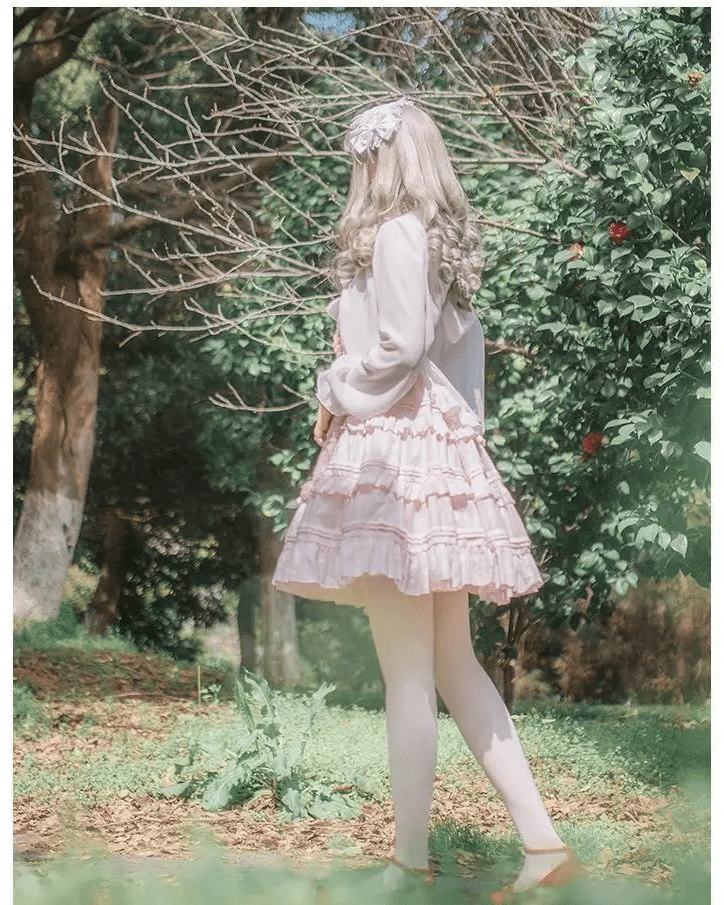 Pastel Pink Lolita Dress for Elegant Kawaii Fashion Lovers - Cosparty