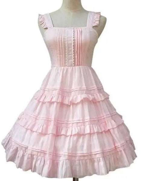 Pastel Pink Lolita Dress for Elegant Kawaii Fashion Lovers - Cosparty