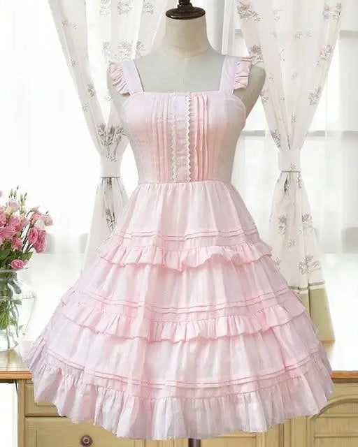 Pastel Pink Lolita Dress for Elegant Kawaii Fashion Lovers - dress