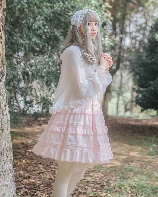 Pastel Pink Lolita Dress for Elegant Kawaii Fashion Lovers - Cosparty