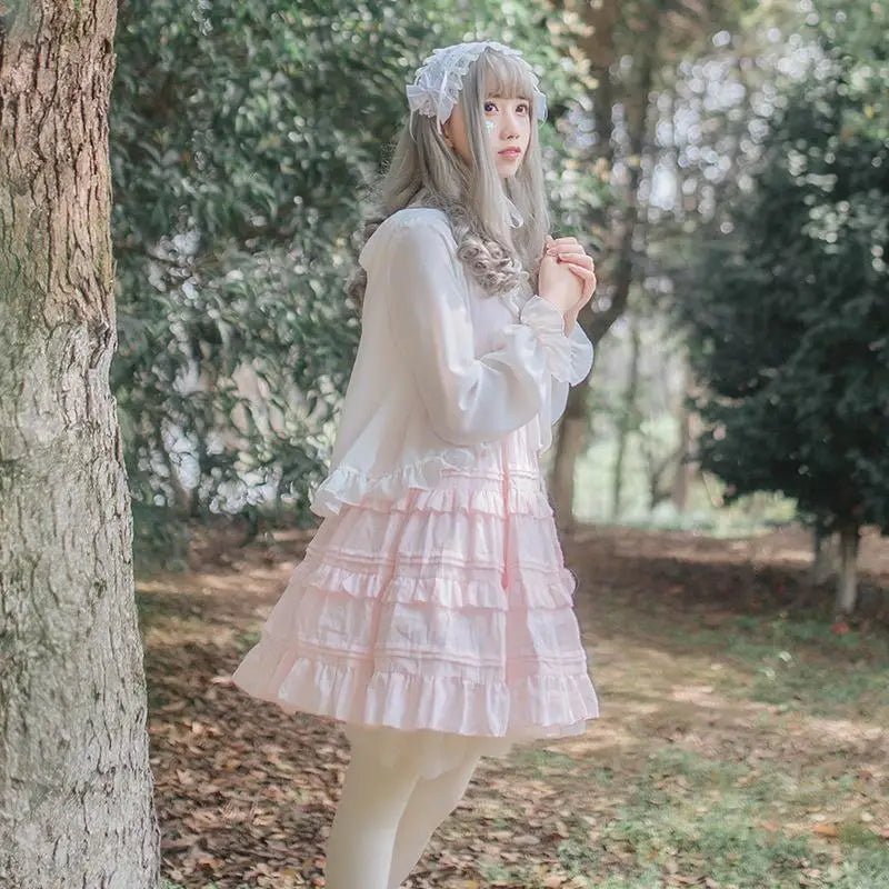 Pastel Pink Lolita Dress for Elegant Kawaii Fashion Lovers - Cosparty