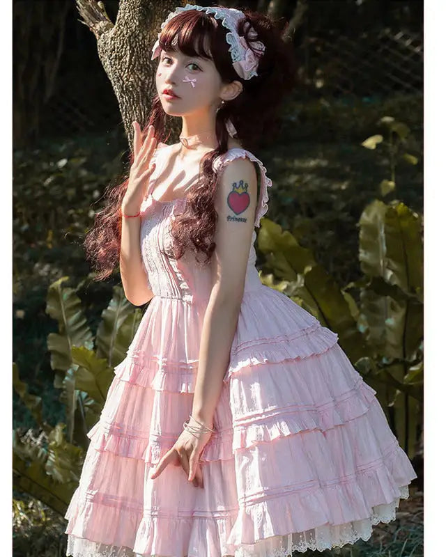 Pastel Pink Lolita Dress for Elegant Kawaii Fashion Lovers - Pink / S - dress