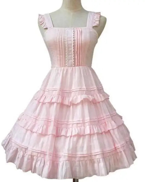 Pastel Pink Lolita Dress for Elegant Kawaii Fashion Lovers - dress