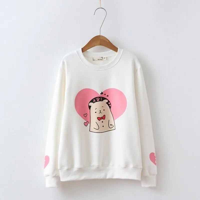 Pastel Pink Polar Bear Crewneck Sweatshirt for Kawaii Lovers - Cosparty