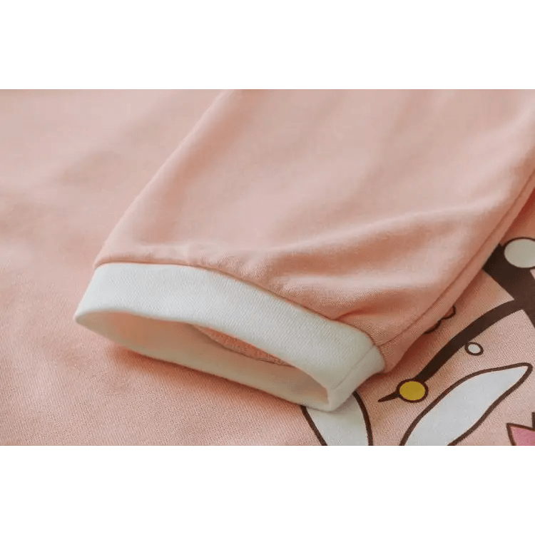 Pastel Pink Sakura Blossom Bunny Hoodie in Soft Material - Cosparty