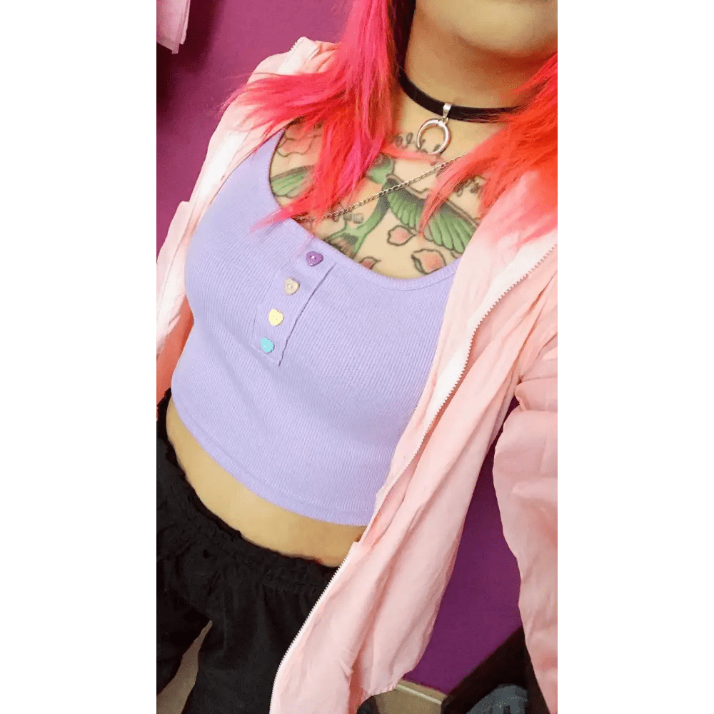 Pastel Purple Candy Colored Crop Top for a Sweet Girly Look - Cosparty