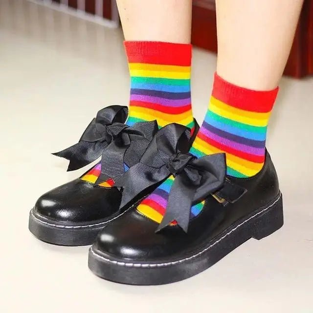 Pastel Rainbow Socks for Fairy Kei Fashion Lovers - Cosparty