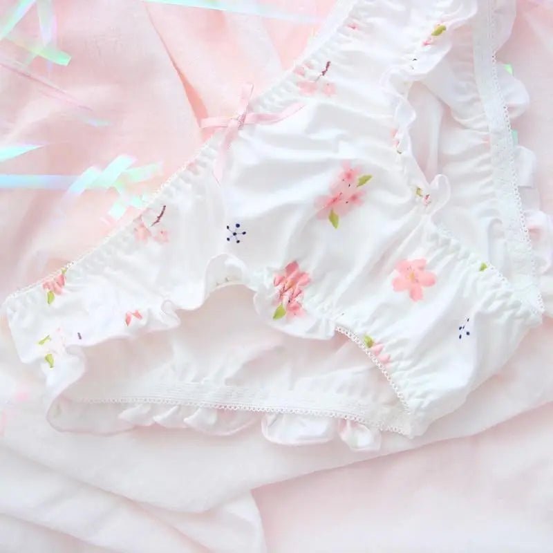 Pastel Sakura Blossom Lingerie Set for Kawaii Fashion Lovers - Cosparty