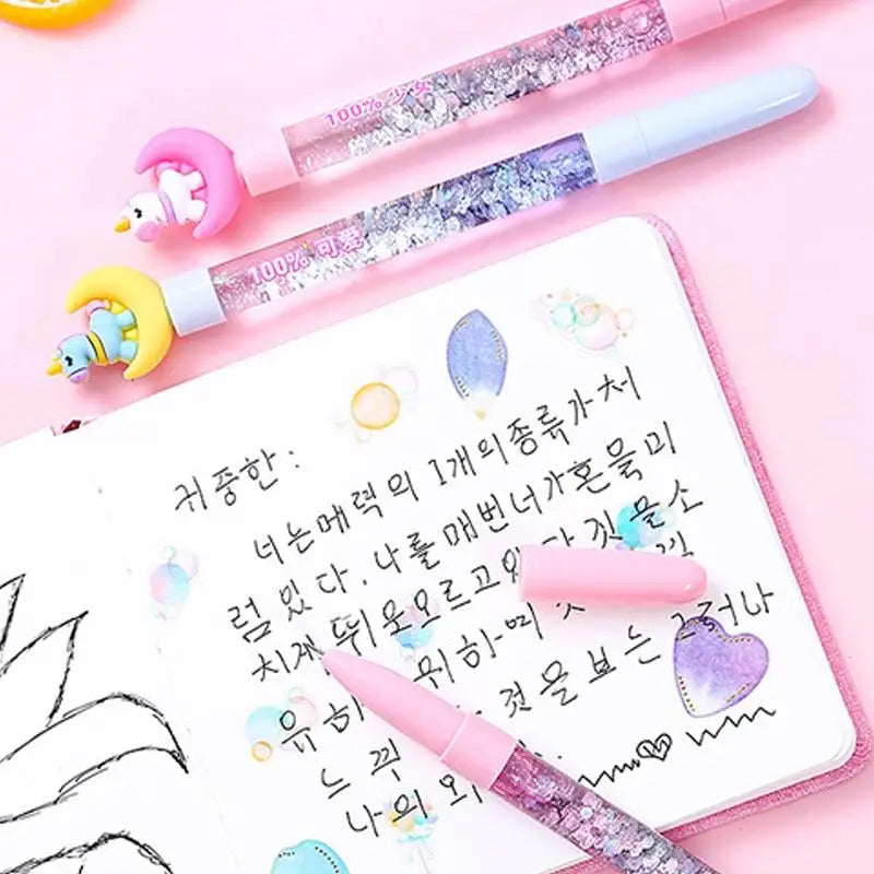 Pastel Unicorn Glitter Pens for Doodling and Display - pen