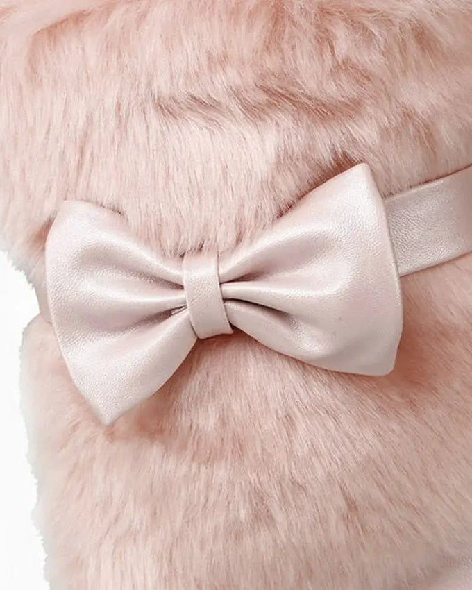 Pastel Vegan Fur Boots with Chunky Block Heel - Cosparty