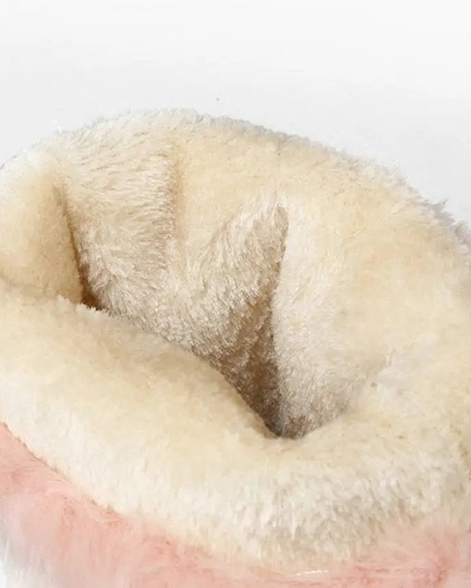 Pastel Vegan Fur Boots with Chunky Block Heel - Cosparty