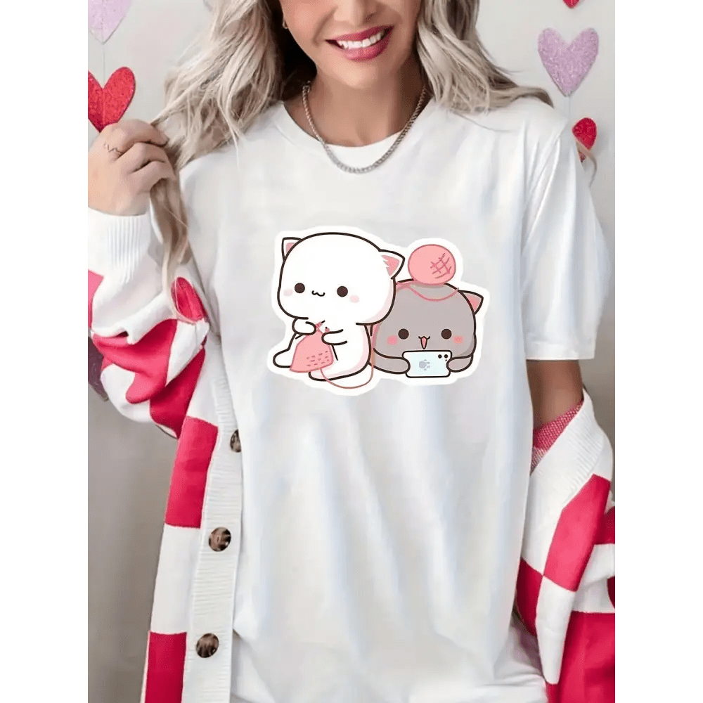 Peach and Goma T-Shirts Featuring Adorable Cat Duo Designs - Cosparty