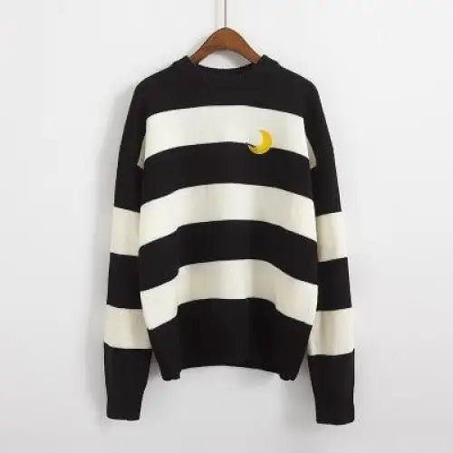 Perfect Cozy Magical Girl Knit Sweater with White Stripes - Cosparty