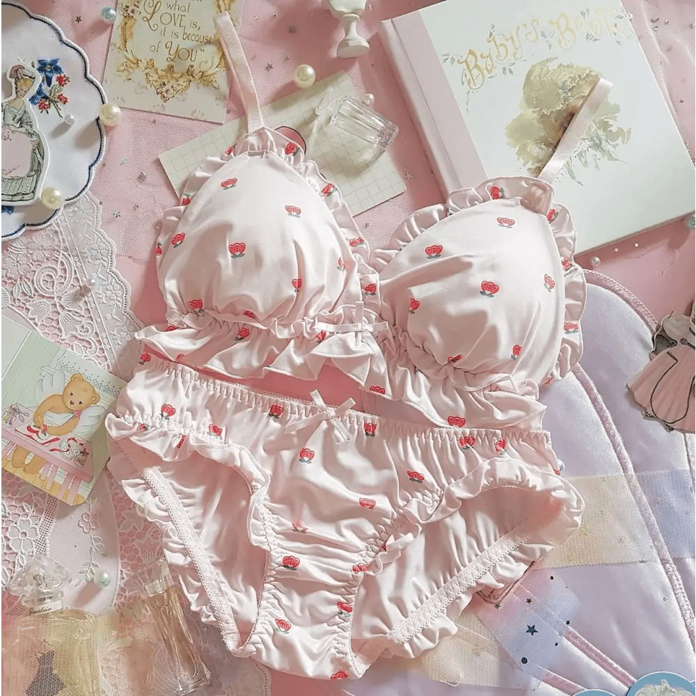 Pink and White Paw Lingerie Set for Kawaii Fashion Lovers - Cosparty