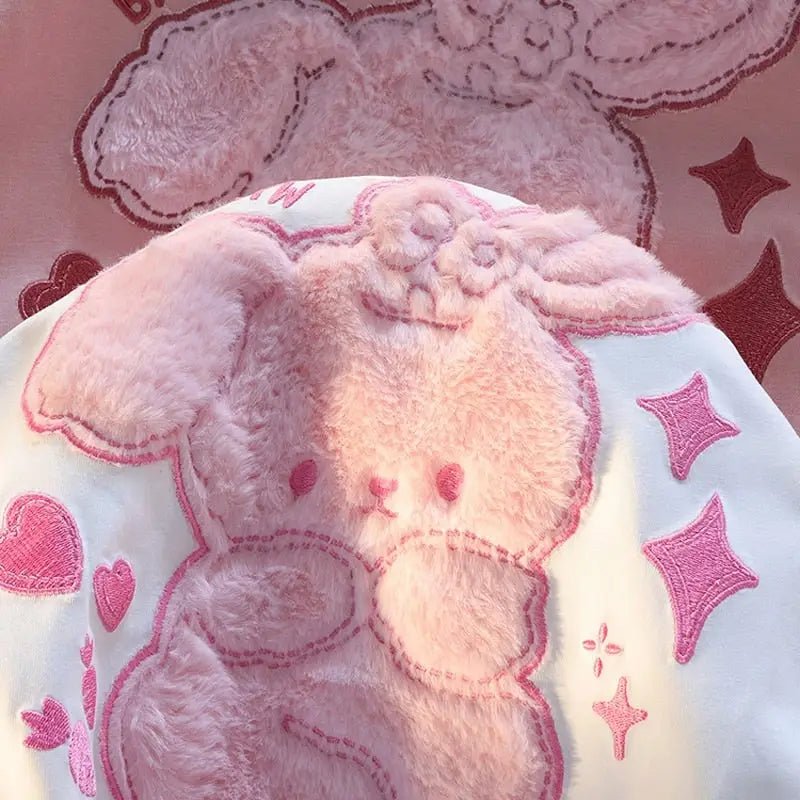 Pink Bunny Fluffy Tee for a Playful and Adorable Look - Cosparty